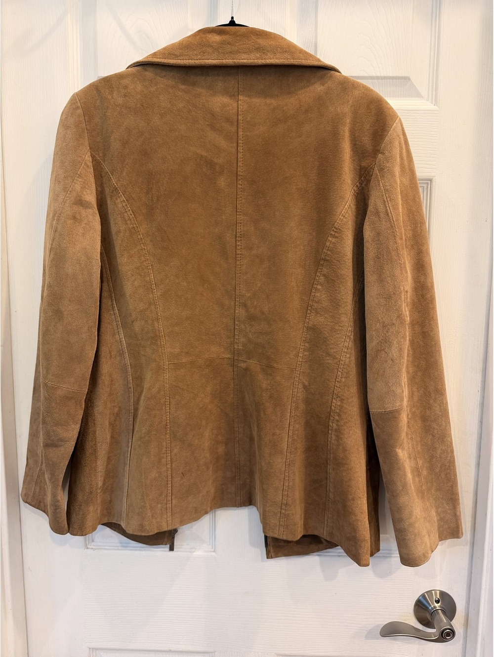 Vintage St. John's Bay Women's Large Tan Washable Suede Jacket with Zipper - Picture 3 of 4